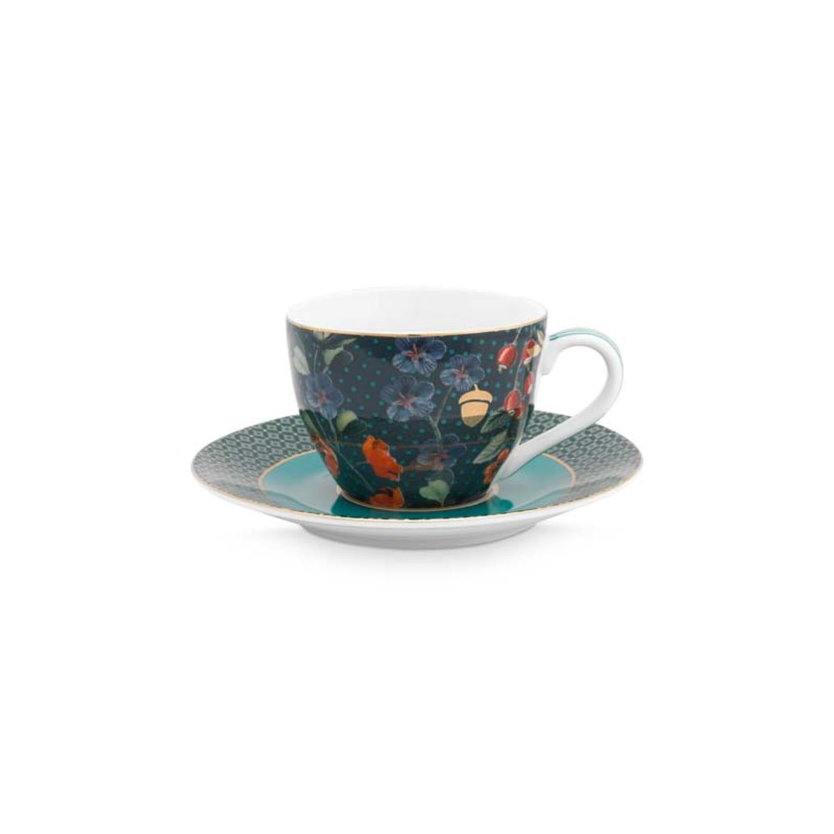 Espresso Cup & Saucer Winter Wonderland Overall Dark Blue 12