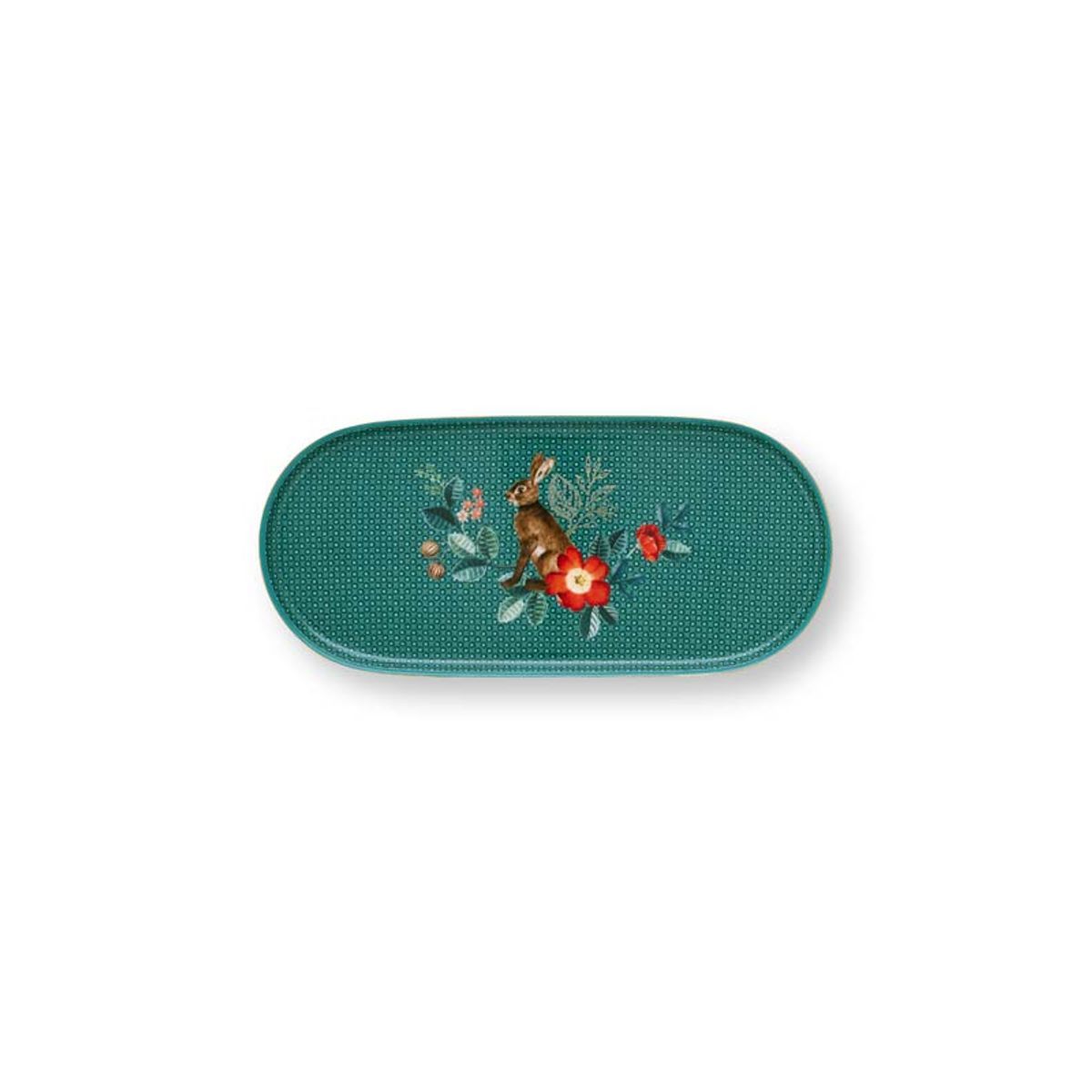 Plate Sugar & Creamer Winter Wonderland Rabbit Green 25x12cm