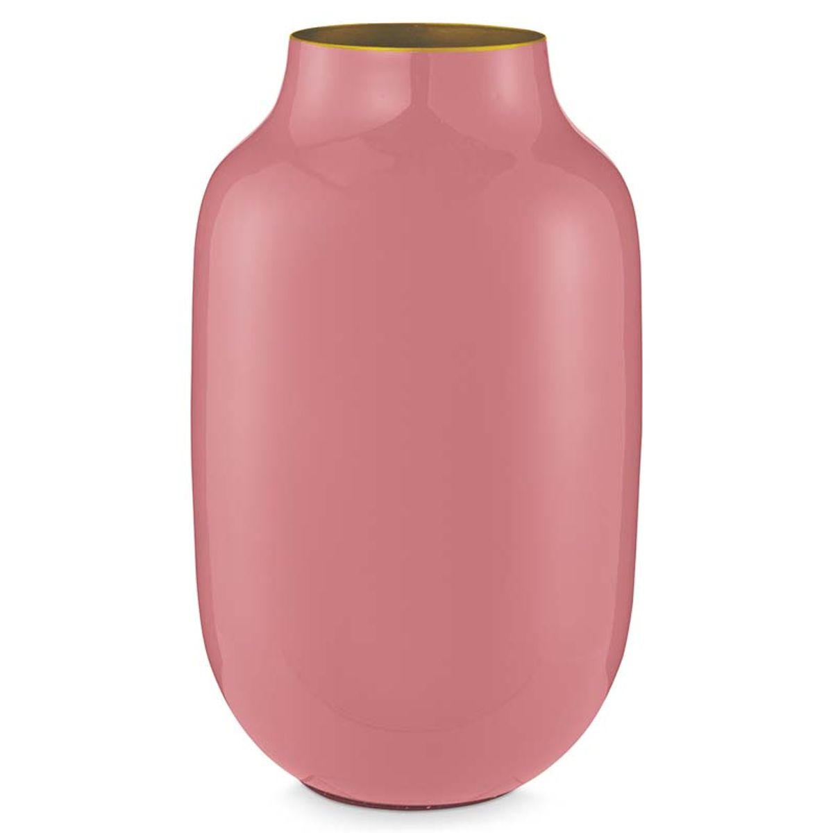 Vase Metal Oval Old Pink 30cm