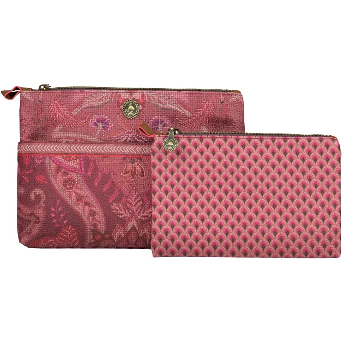 Cosmetic Bag Combi Kyoto Festival Dark Pink 26x18x7.5cm/22x13x1cm