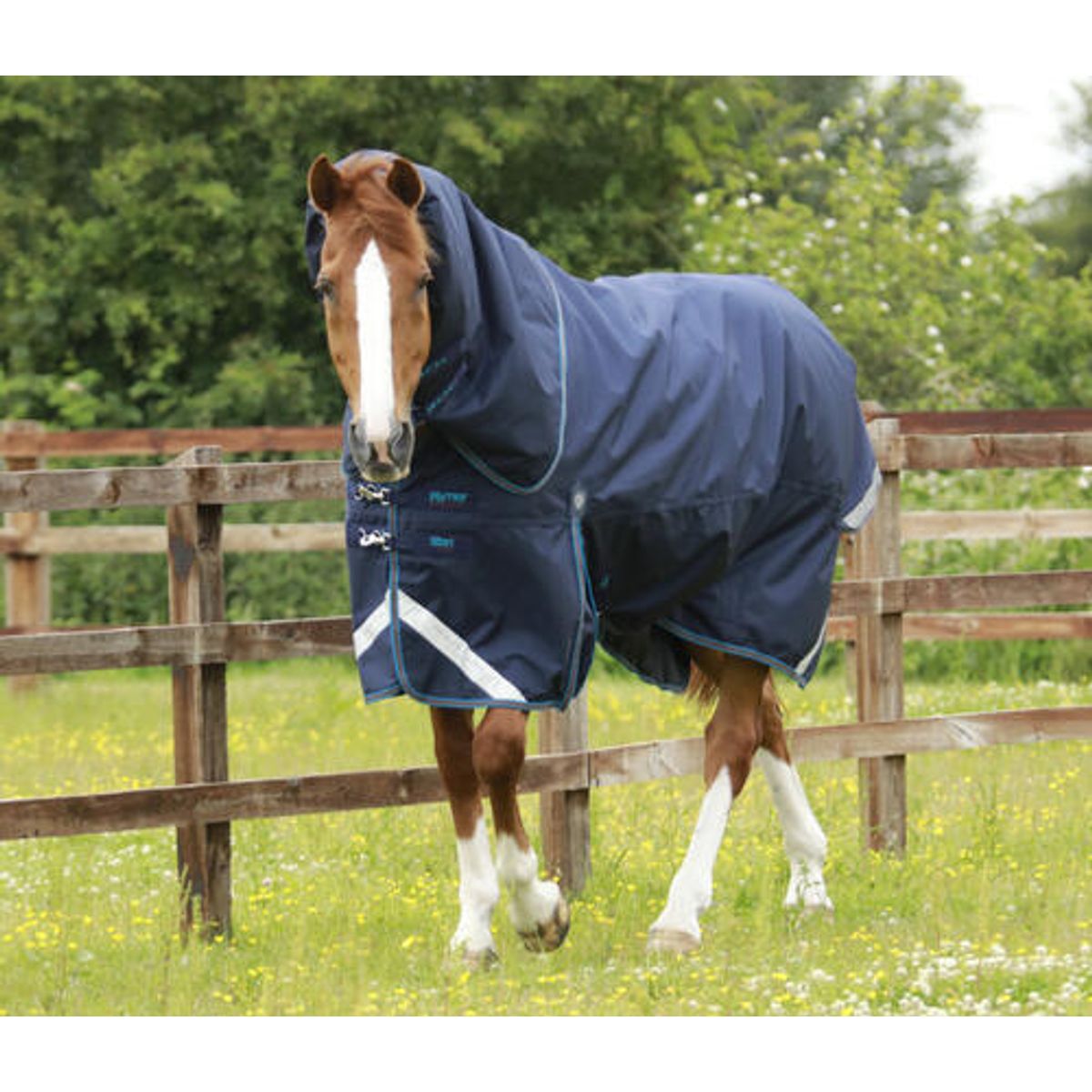 Premier Equine Titan 200g Turnout dækken med Snug-fit hals - Navy - 6,6 145cm