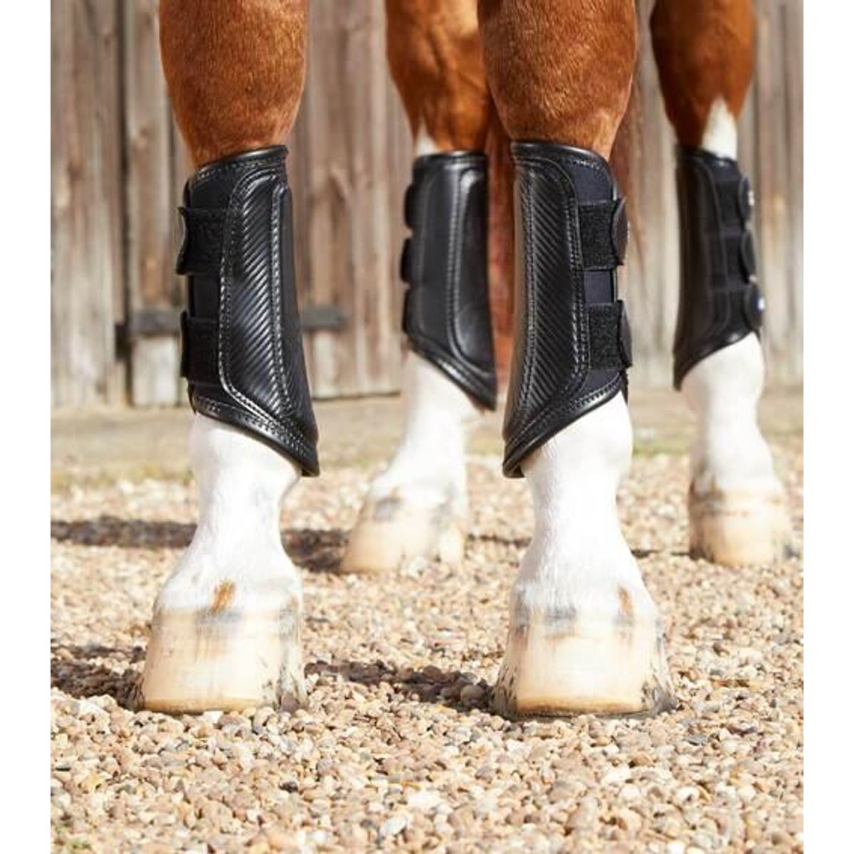 Premier Equine Carbon Air-Tech Double Locking Brushing Boots - MW, Sort