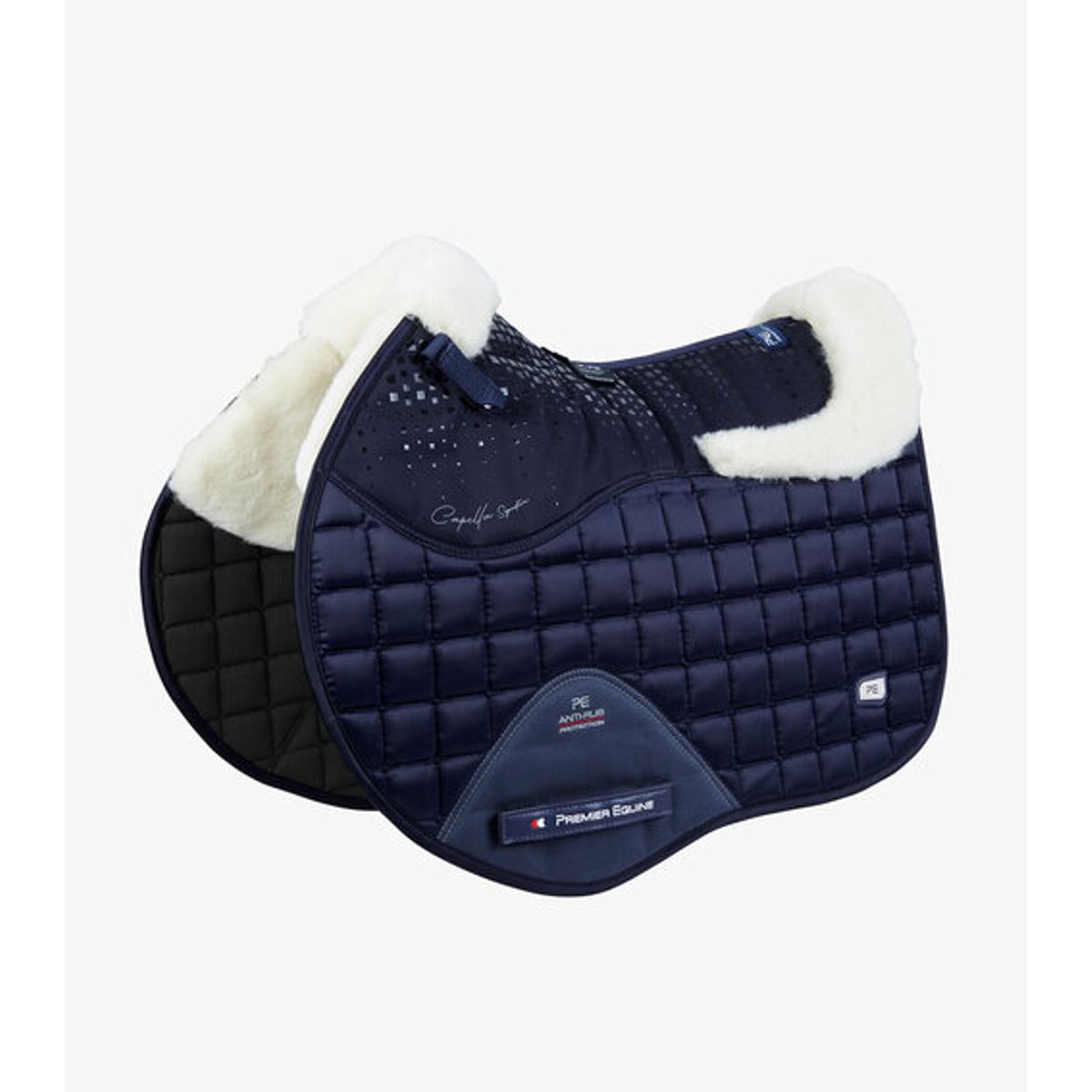 Premier Equine Capella Close Contact Merino Wool Underlag - spring - Navy/natur merino