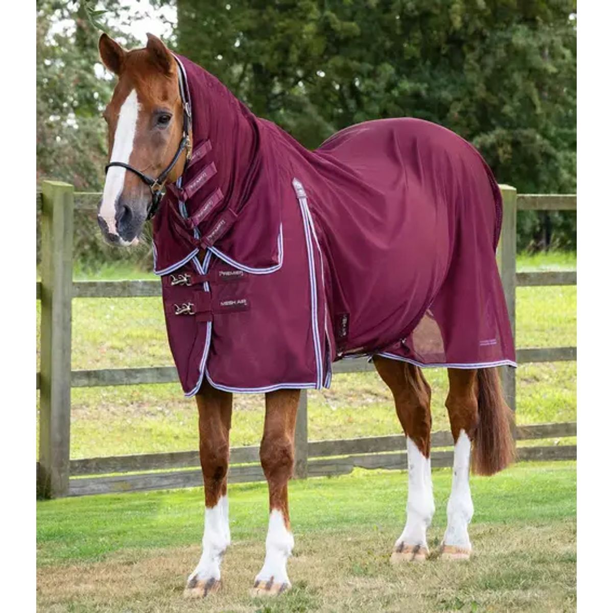 Premier Equine Combo Mesh Air insektdækken - Vinrød - 5,0" (115cm)