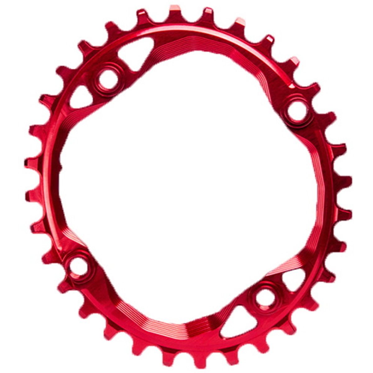 AbsoluteBlack Chainring Singlespeed 32T Ø104 mm - (1x10/11/12) Oval - Rød