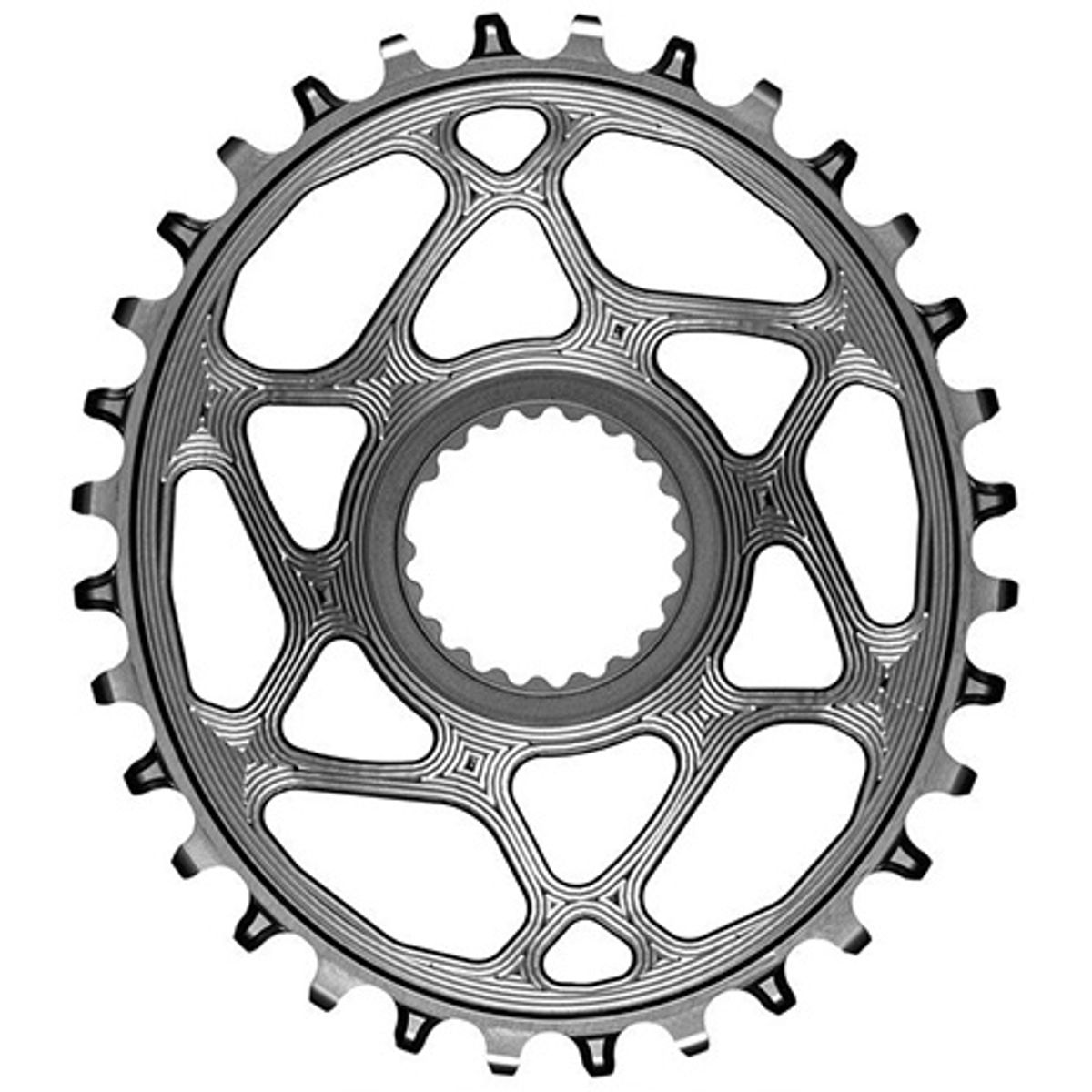 AbsoluteBlack Chainring Direct Mount Singlespeed 34T - Oval - Shimano - Grå