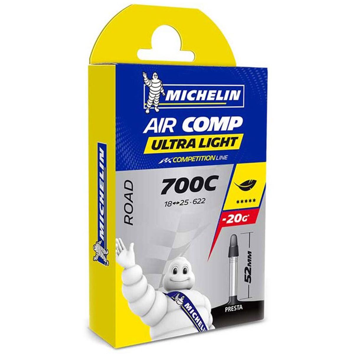 Michelin AirComp Ultra Light 700x18/25c Presta 52mm