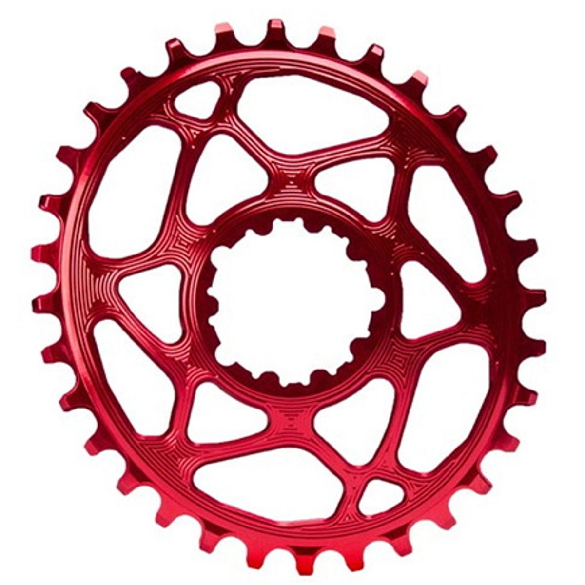 AbsoluteBlack Chainring Direct Mount Singlespeed 32T - Oval - Shimano - Rød