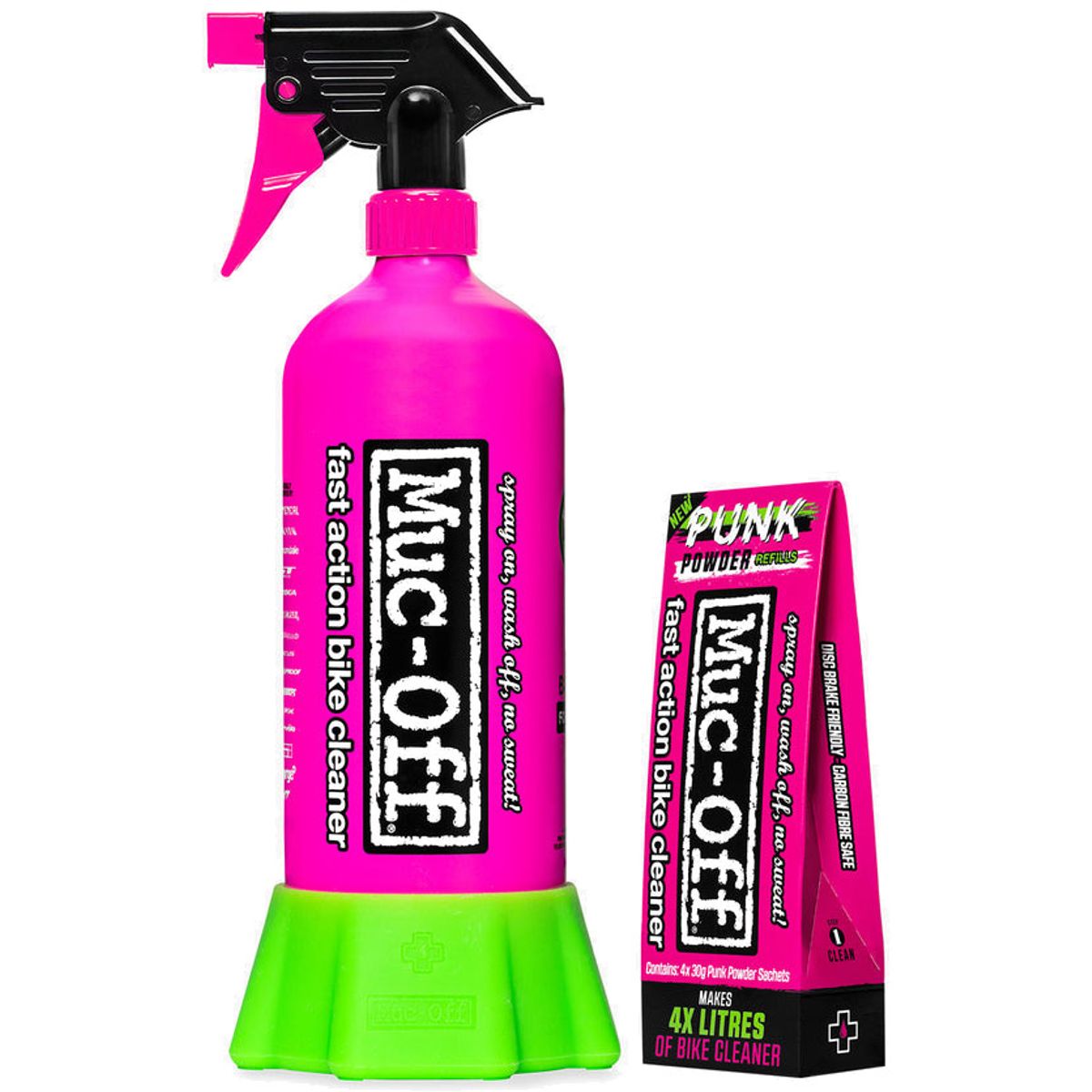 Muc-Off Bottle For Life Bundle - inkl. 4 pakker Punk Powder