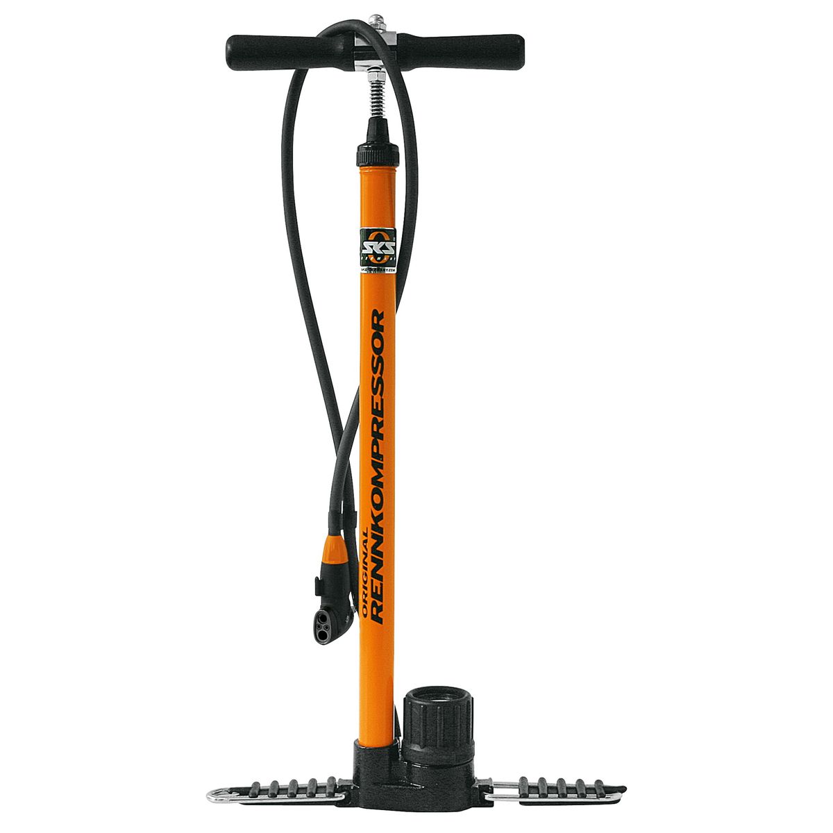 SKS Rennkompressor fodpumpe MV hoved Multi Ventil 16bar/230psi - Orange