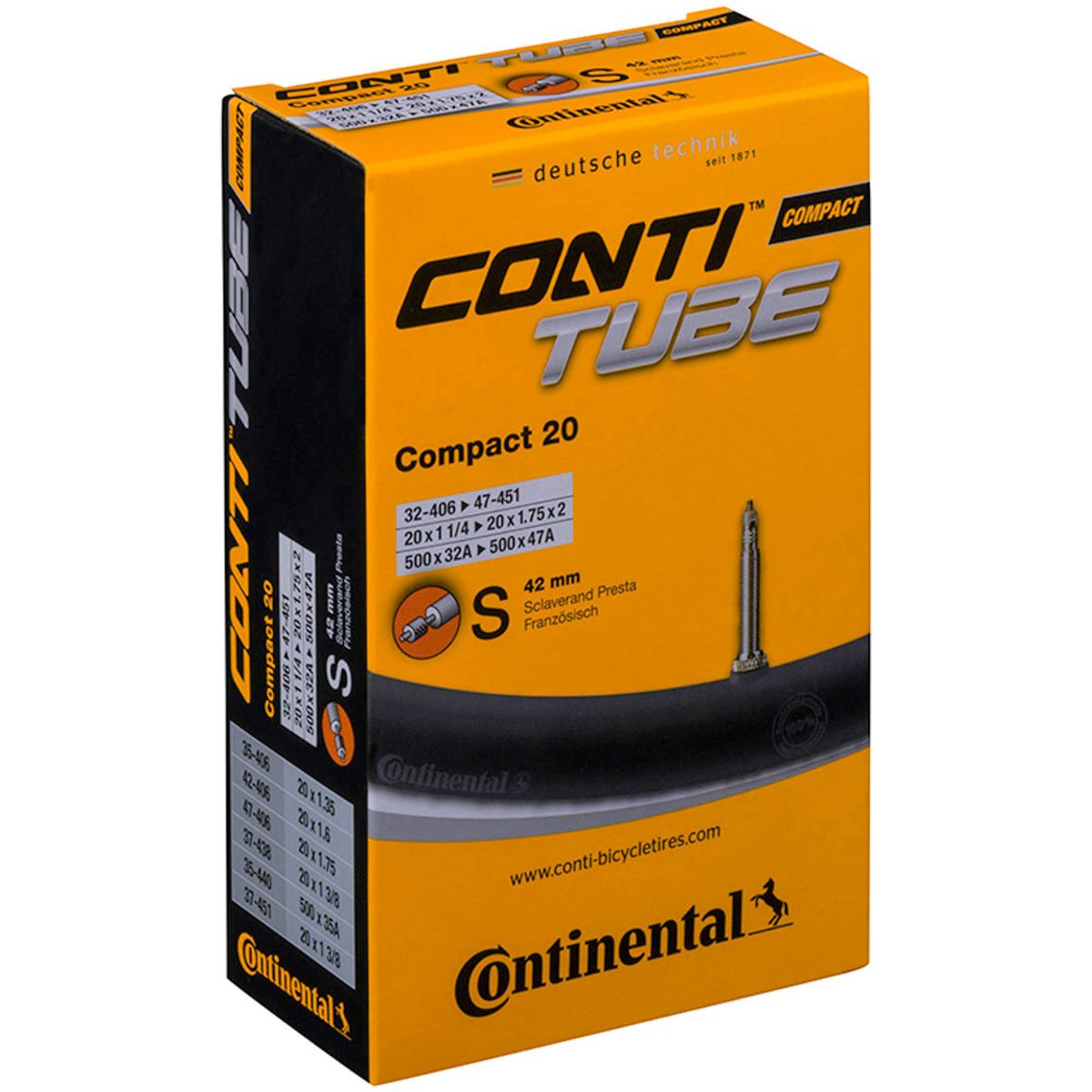 Continental Compact Tube 20x1.3-1.9 (Removable core) 42mm