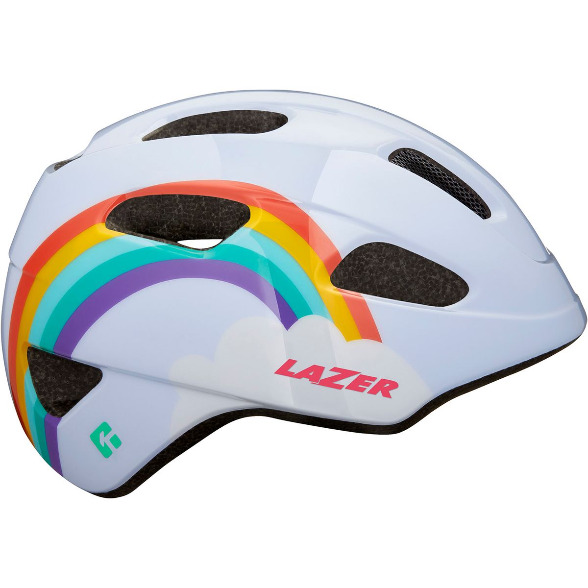 Lazer Pnut Kineticore "Green Buckle" cykelhjelm - Hvid