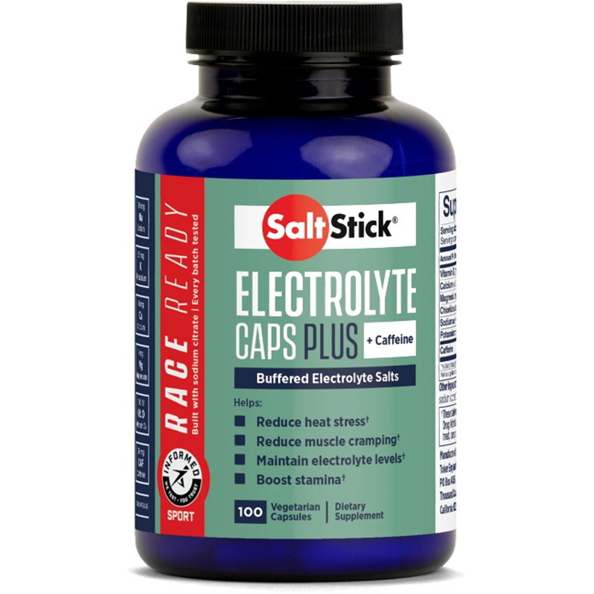 SaltStick Kapsler Elektrolyter PLUS (w. Caffeine) 100 stk.