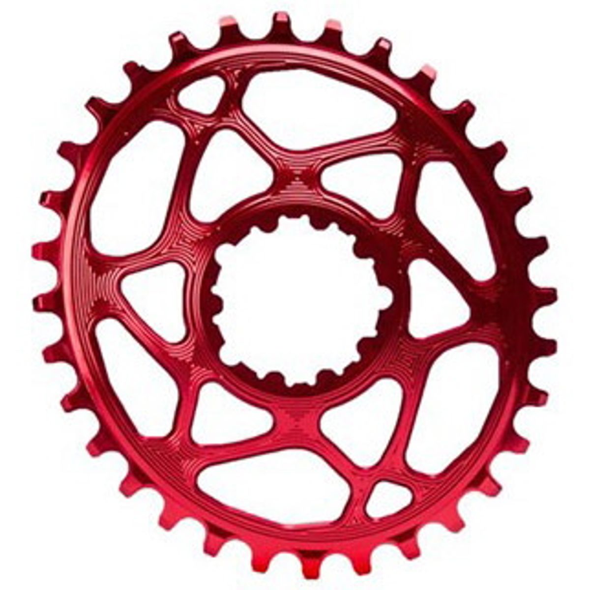 AbsoluteBlack Chainring Direct Mount Singlespeed 34T - Oval - Shimano - Rød