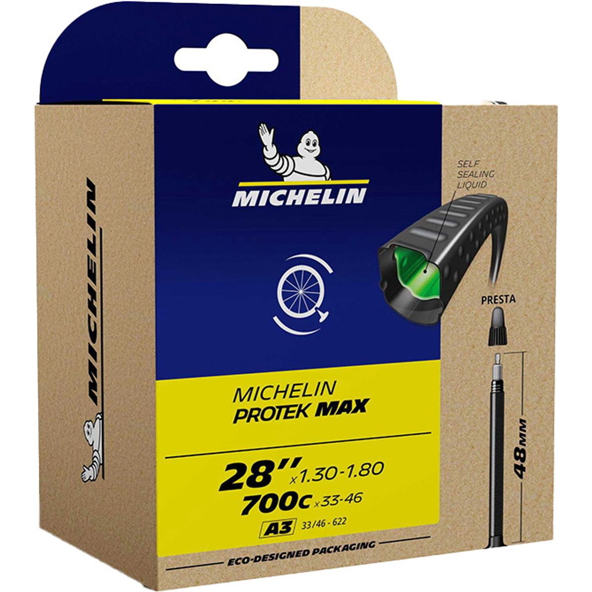 Michelin Protek Max Tube 700x33-46c - Presta 48mm