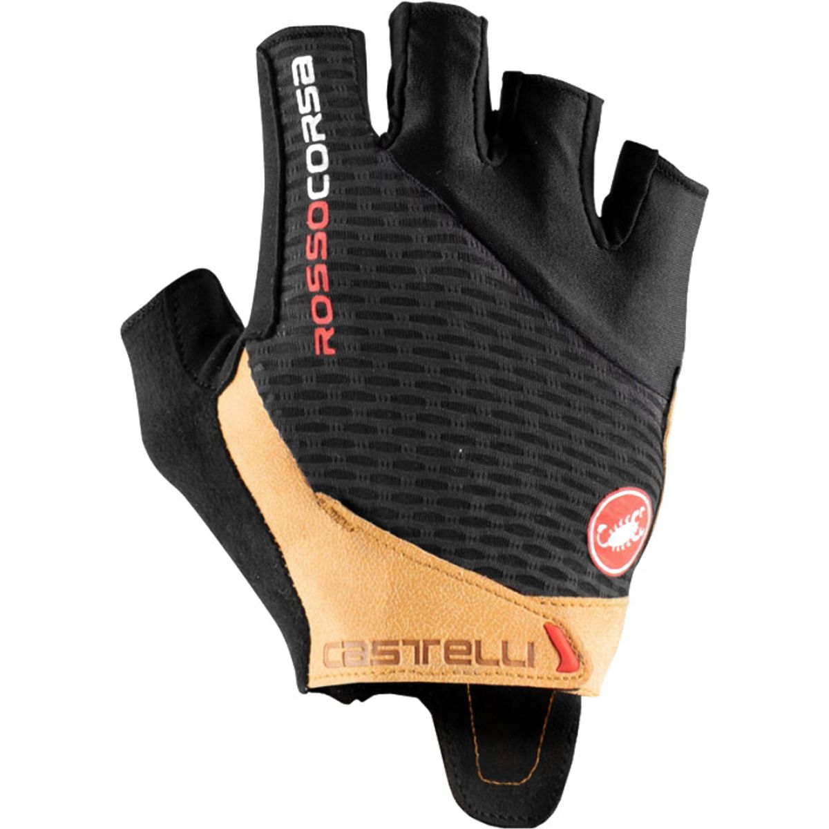 Castelli ROSSO CORSA PRO V GLOVE Cykelhandske - Sort/Brun