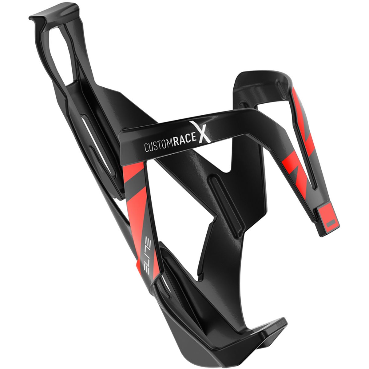 Elite Bottle Cage Custom Race X - Black Glossy/Red Graphic