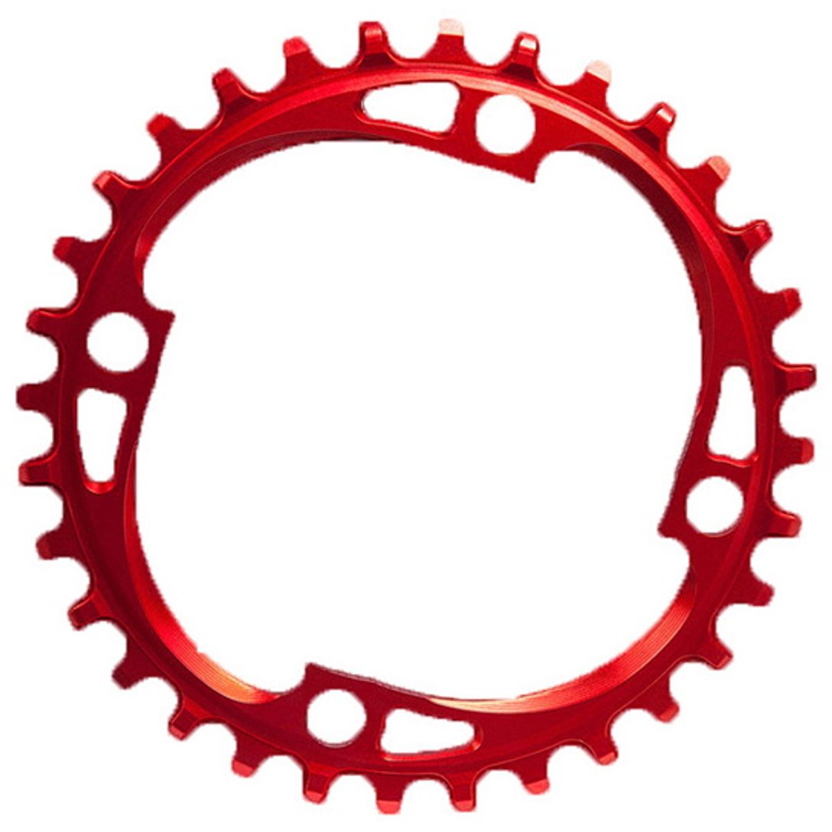 AbsoluteBlack Chainring Singlespeed 34T Ø104 mm - (1x10/11/12) - Rød