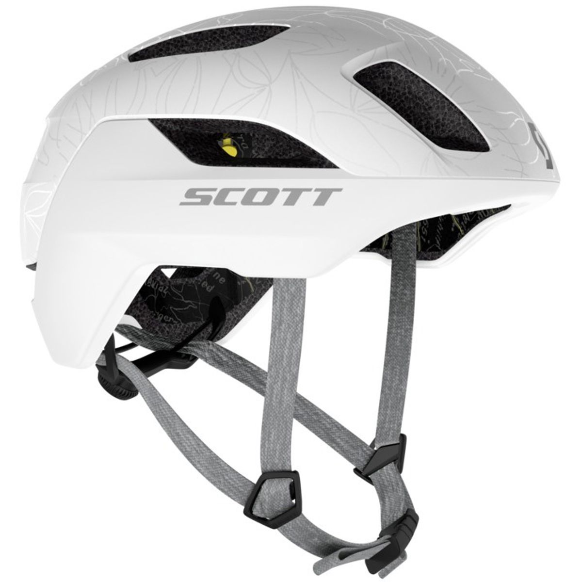 Scott La Mokka Plus Sensor (MIPS) m. LED lys inkl. bremselys Hjelm - Hvid