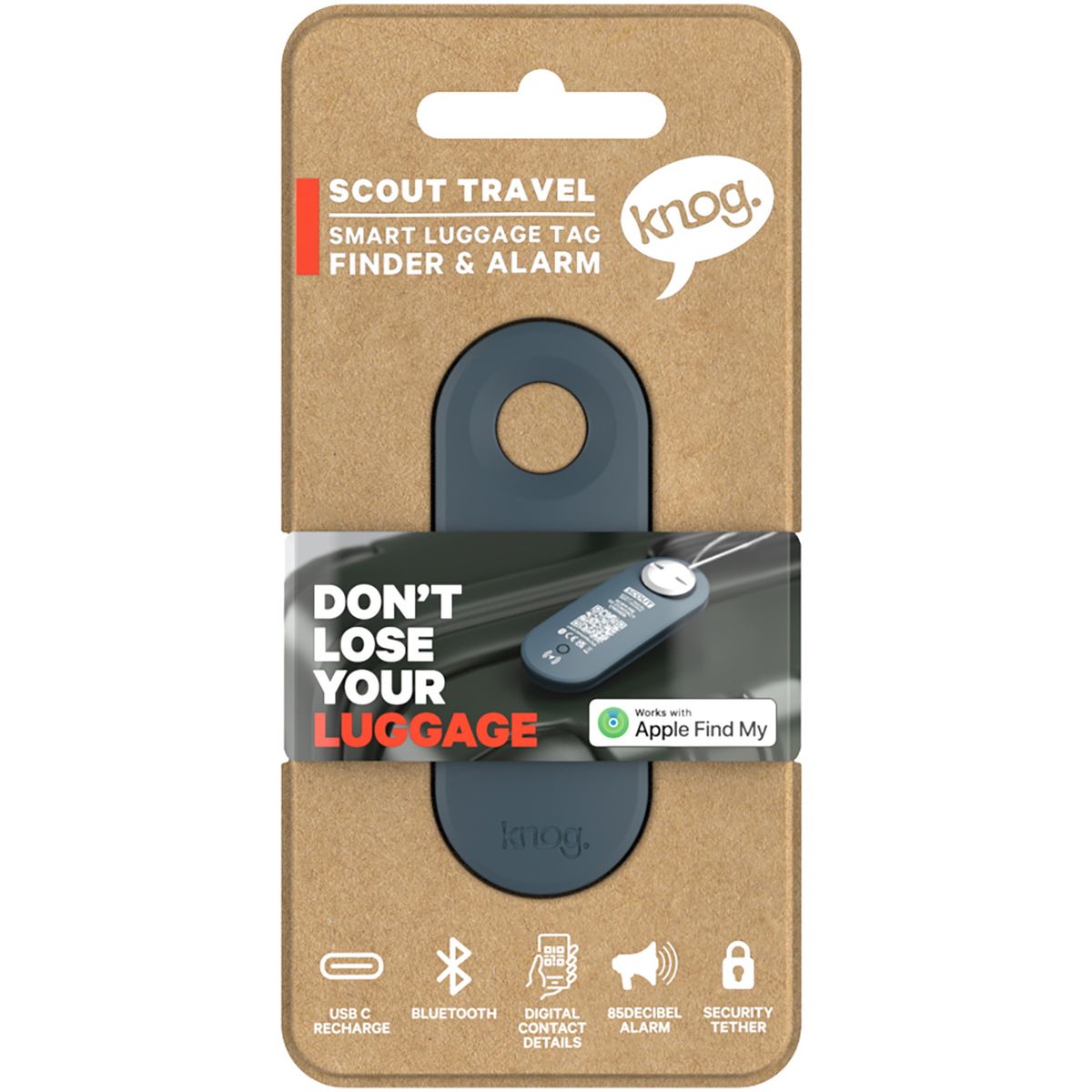 Knog Scout Travel Alarm & GPS Locator - Blå (Apple Find My)