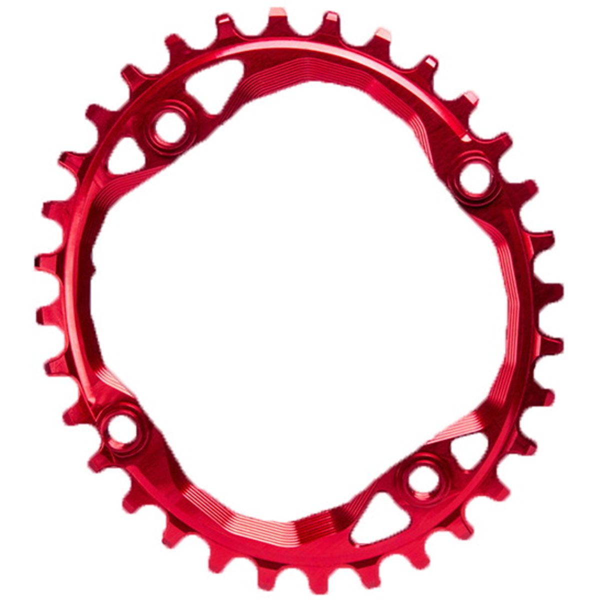 AbsoluteBlack Chainring Singlespeed 36T Ø104 mm - (1x10/11/12) Oval - Rød