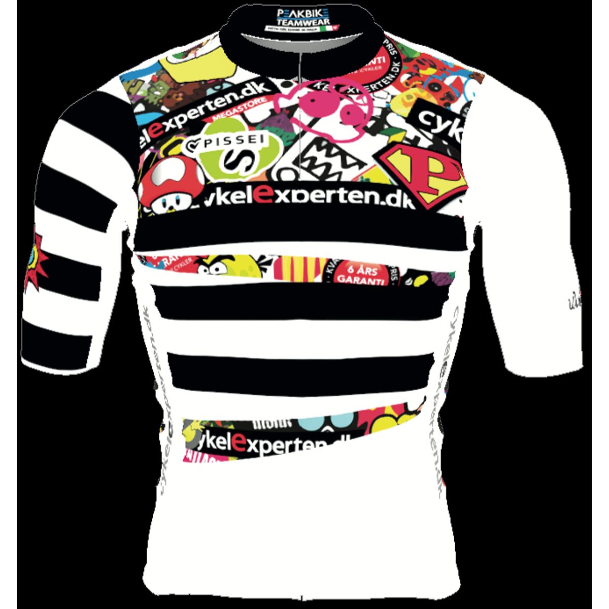 Pissei San Remo Cykelexperten Jersey - Hvid/Sort