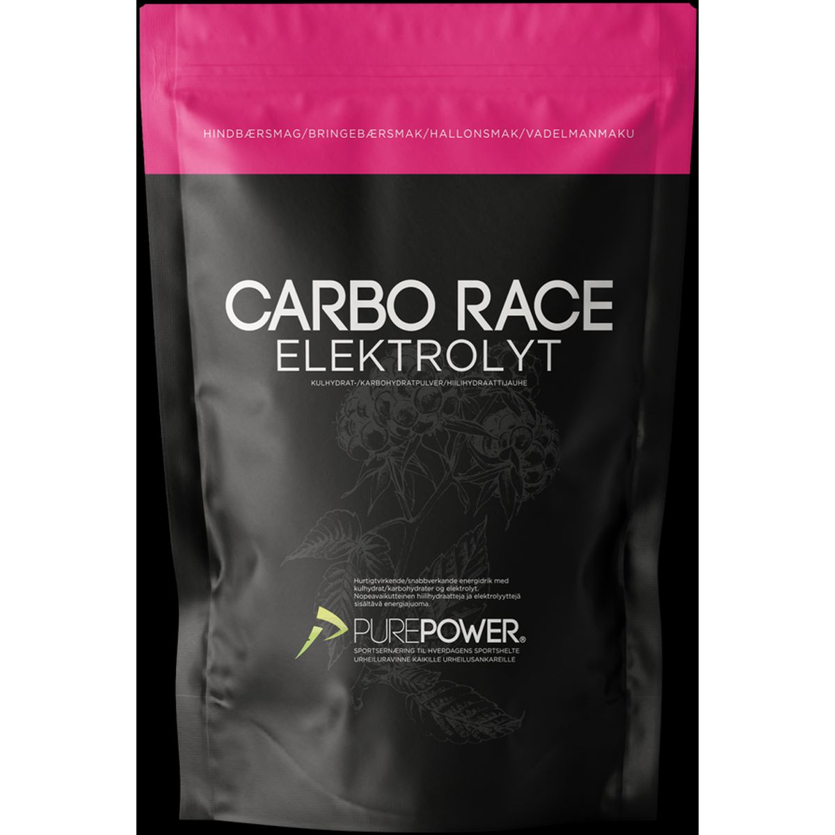 Purepower Carbo Race Elektrolyt Hindbær - 1kg