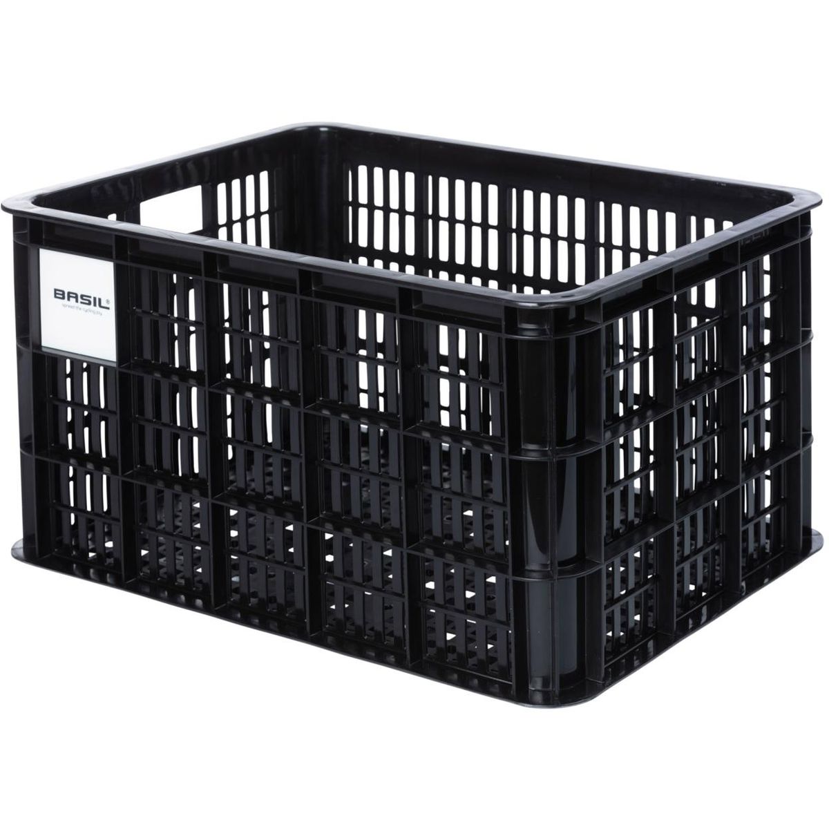 Basil Crate i Genanvendt Plast 40L 49.5x39.5x26.5cm (MIK-AVS-Racktime adapter kompatibel) - Sort