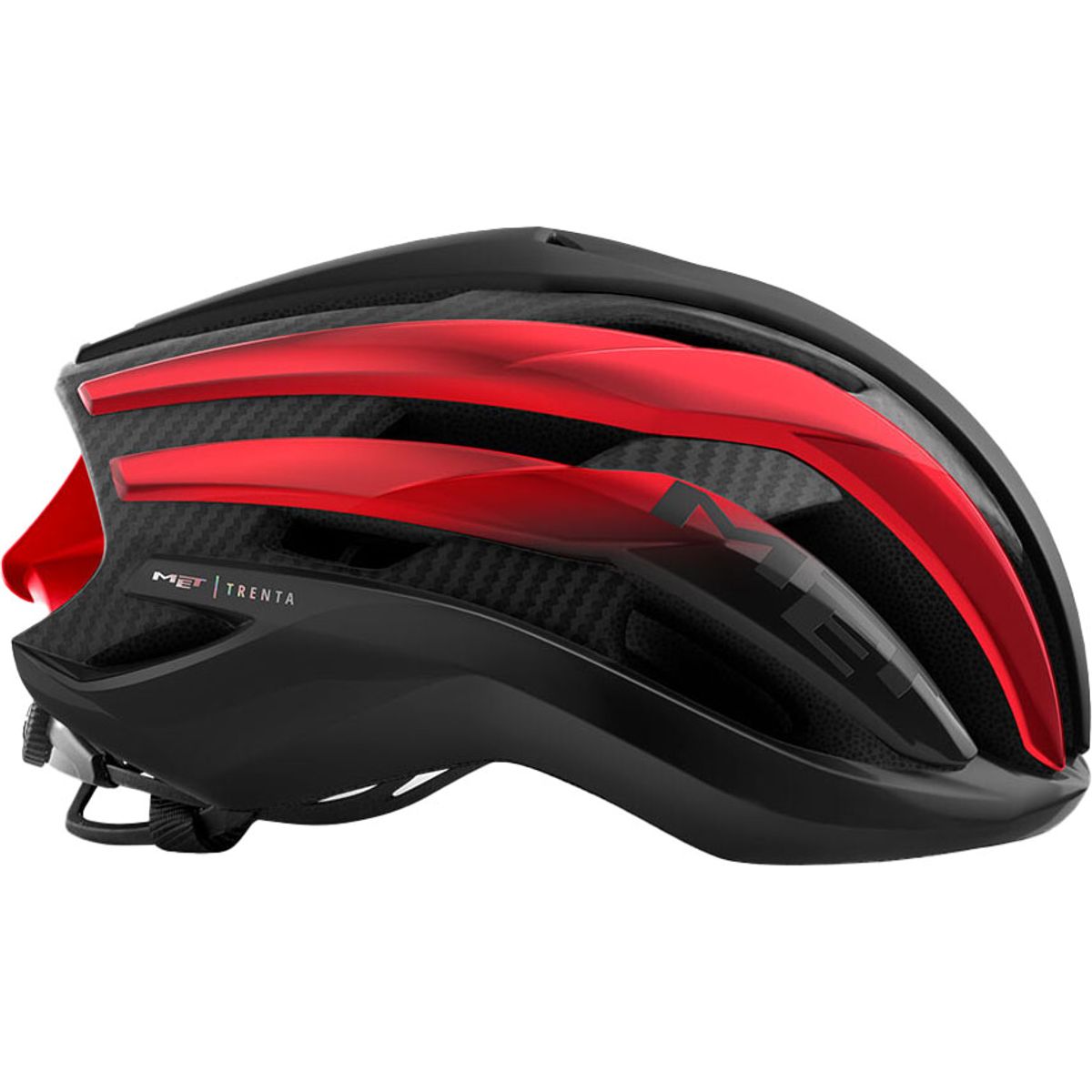 MET Helmet Trenta 3K Carbon - Sort/Rød