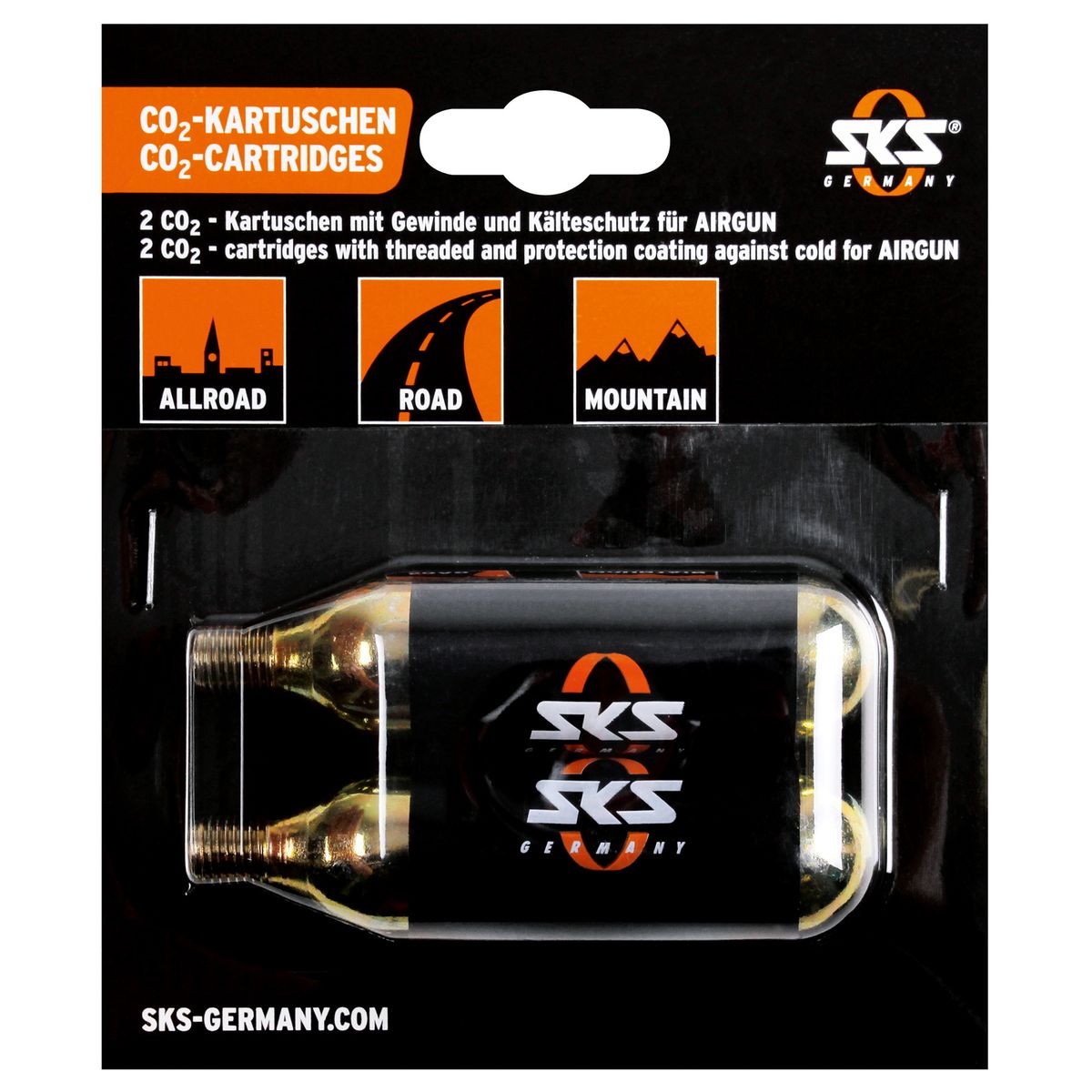 SKS Co2 patron 16g til AirboyAirbuster med gevind (2 stk.)