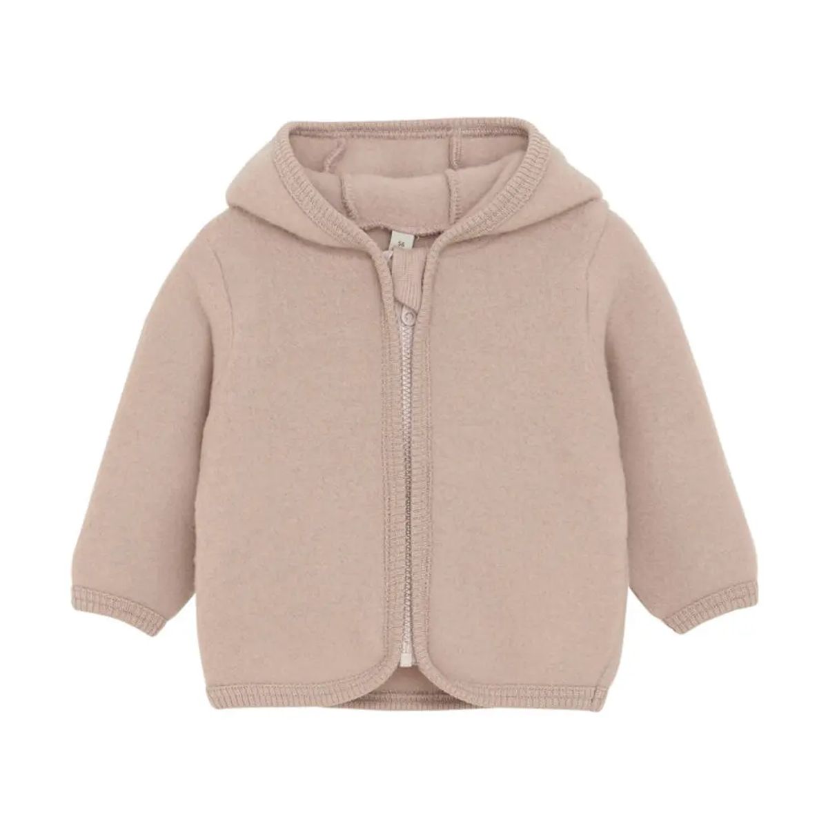 Cardigan m. Ører Uld Fleece - Mahogany Rose - 86