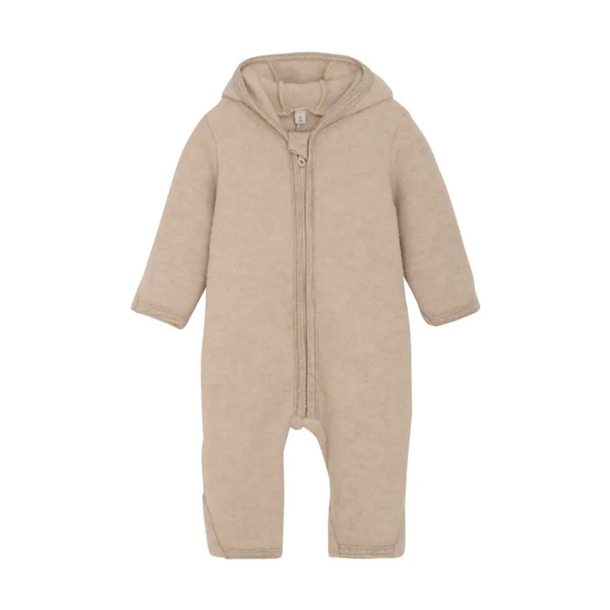 Køredragt m. ører Uld Fleece - Camel Melange - 56