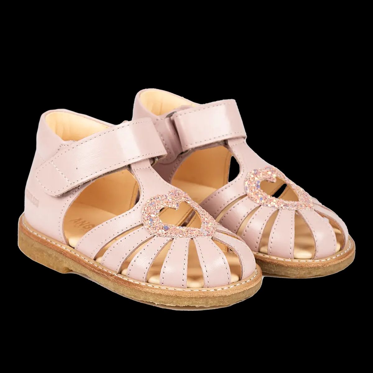 Hjertesandal med glitter - Pale Rose/Rose Glitter - 24