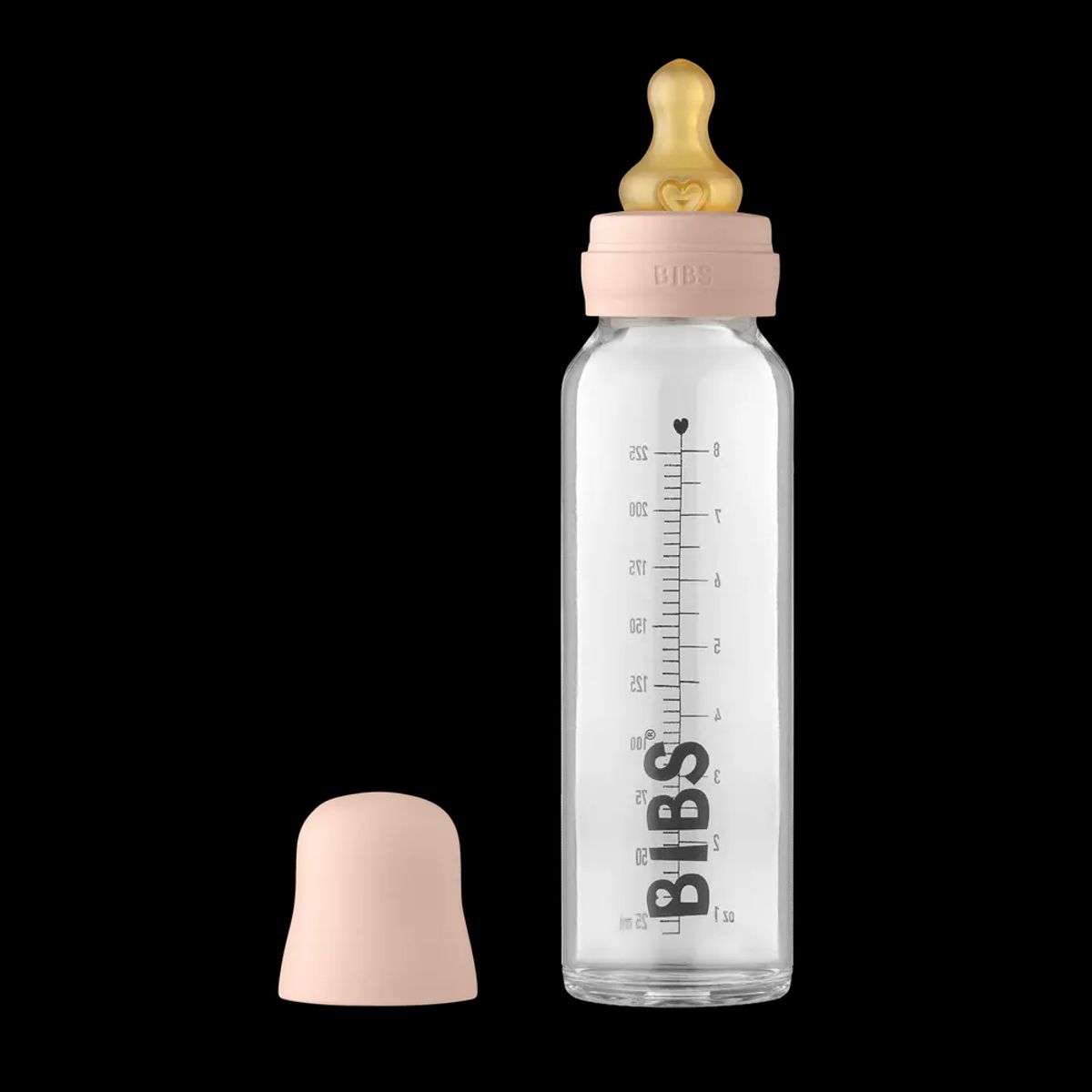 Baby Bottle Glass 225ml. - blush