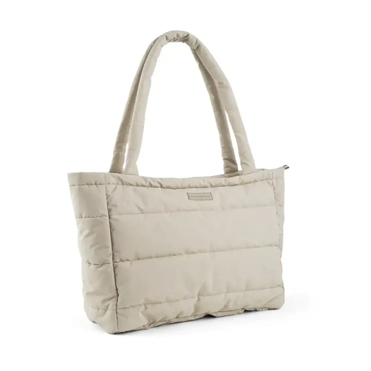 Quiltet pusle tote bag - Sand