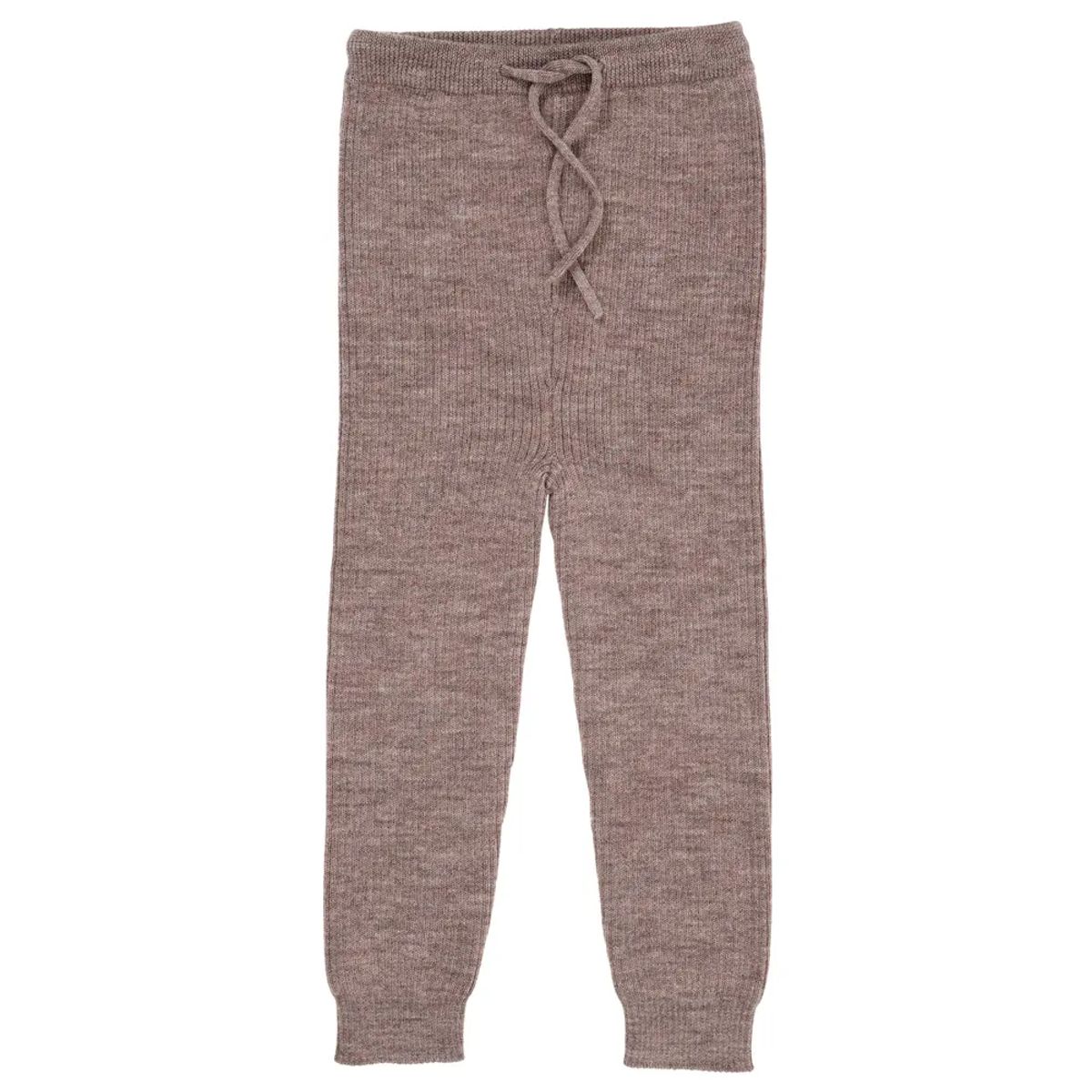 Klassisk merino rib leggings m. bindebånd - unisex - NATURAL - 62