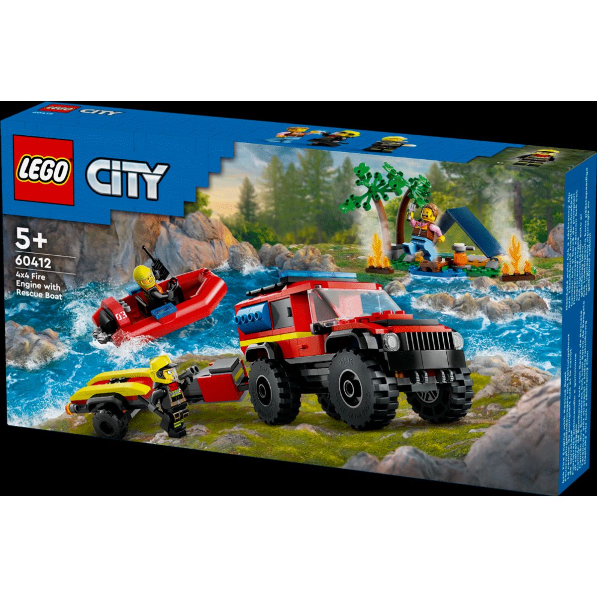 Firhjulstrukket brandbil med redningsbåd 60412 LEGO ® City