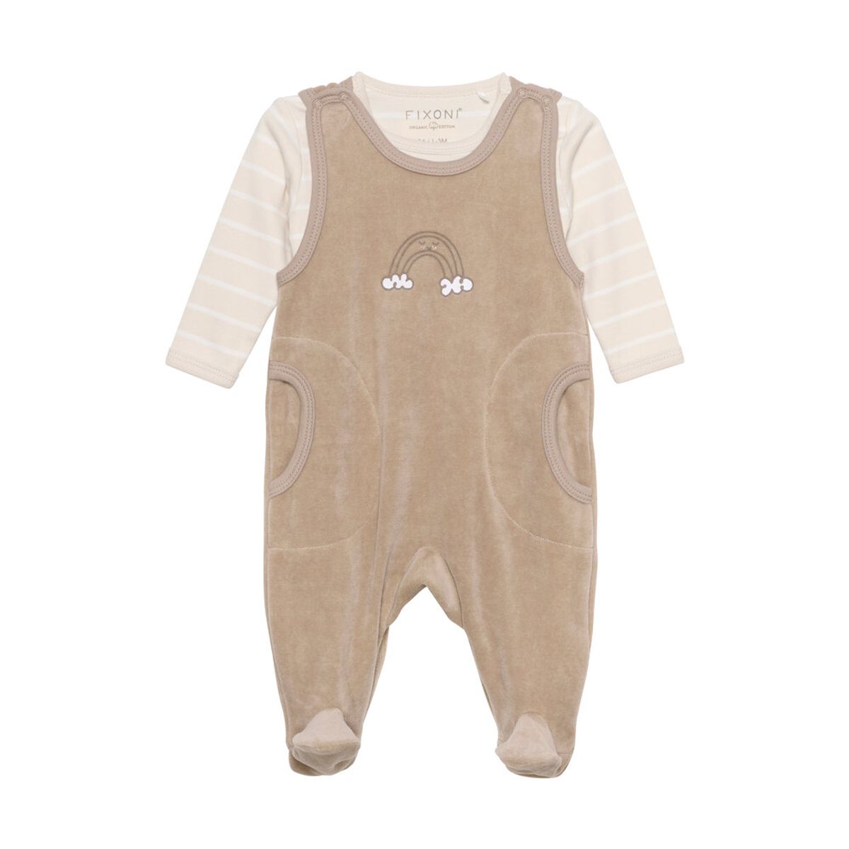 Body langærmet m.velour romper - Dune - 44