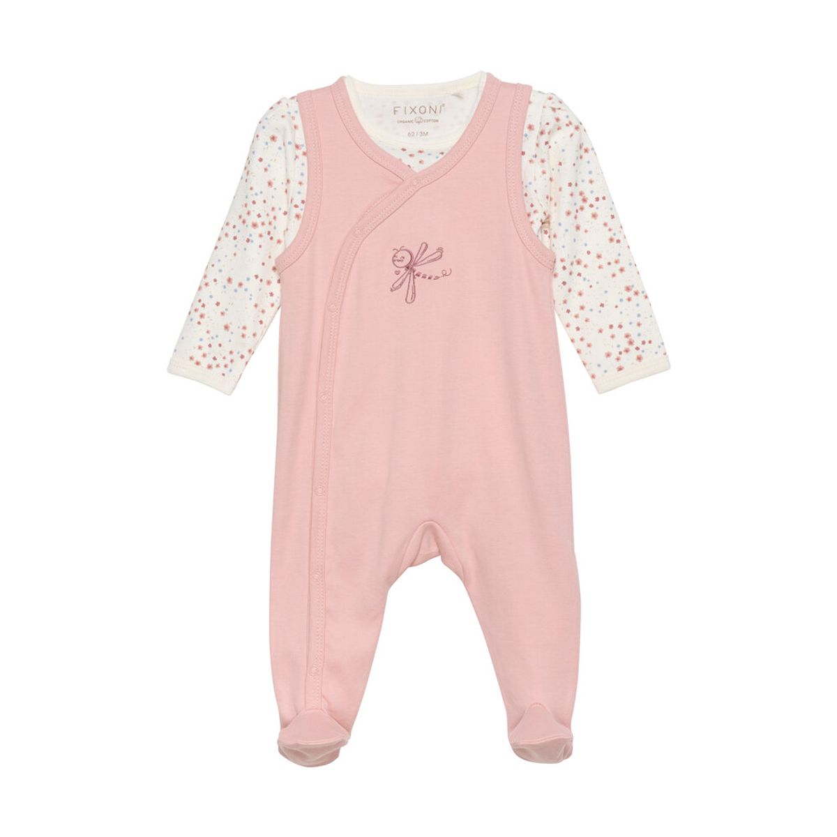 Body langærmet m.romper - Misty Rose - 56