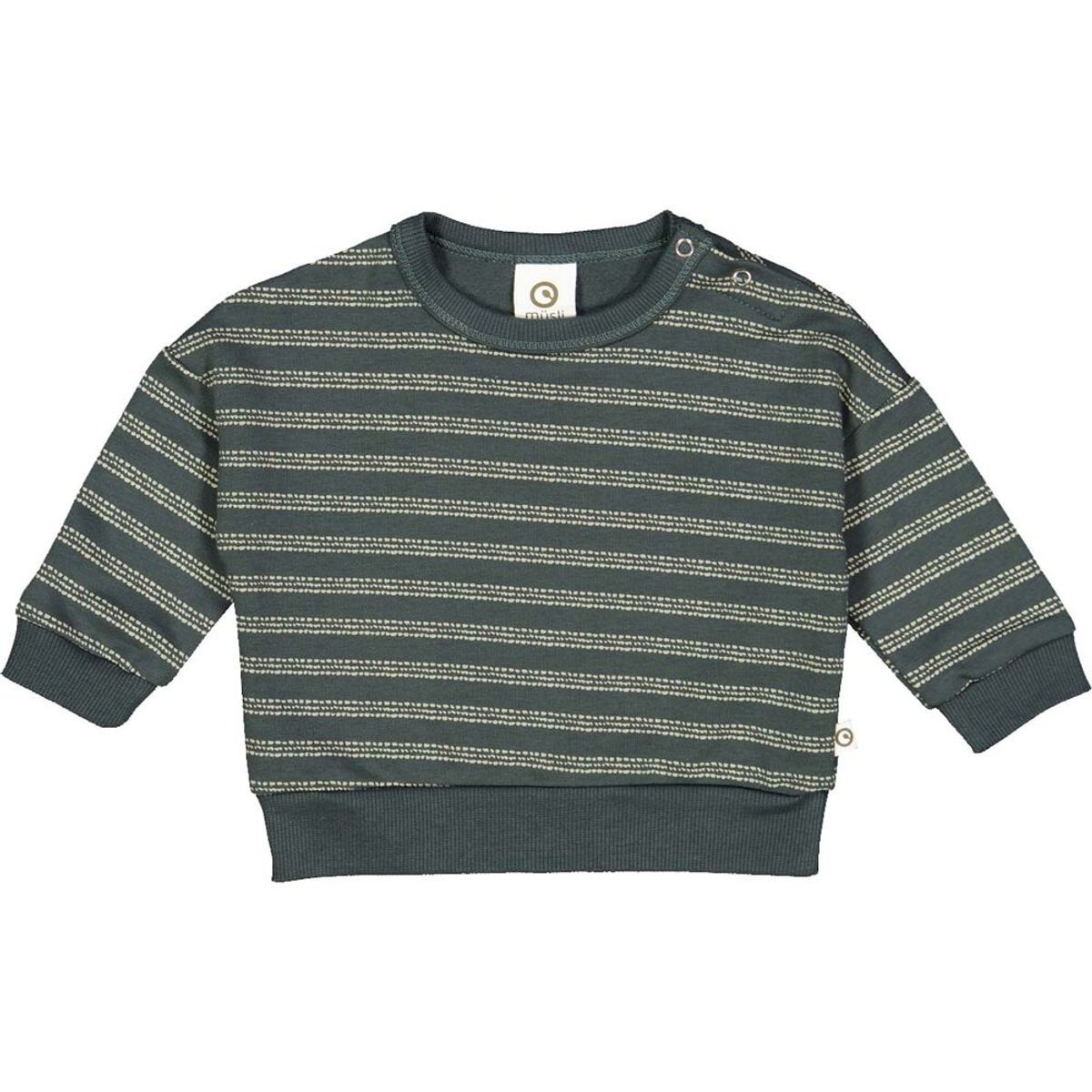 Stripe sweat trøje med striber - Balance green/ Poetry green - 80