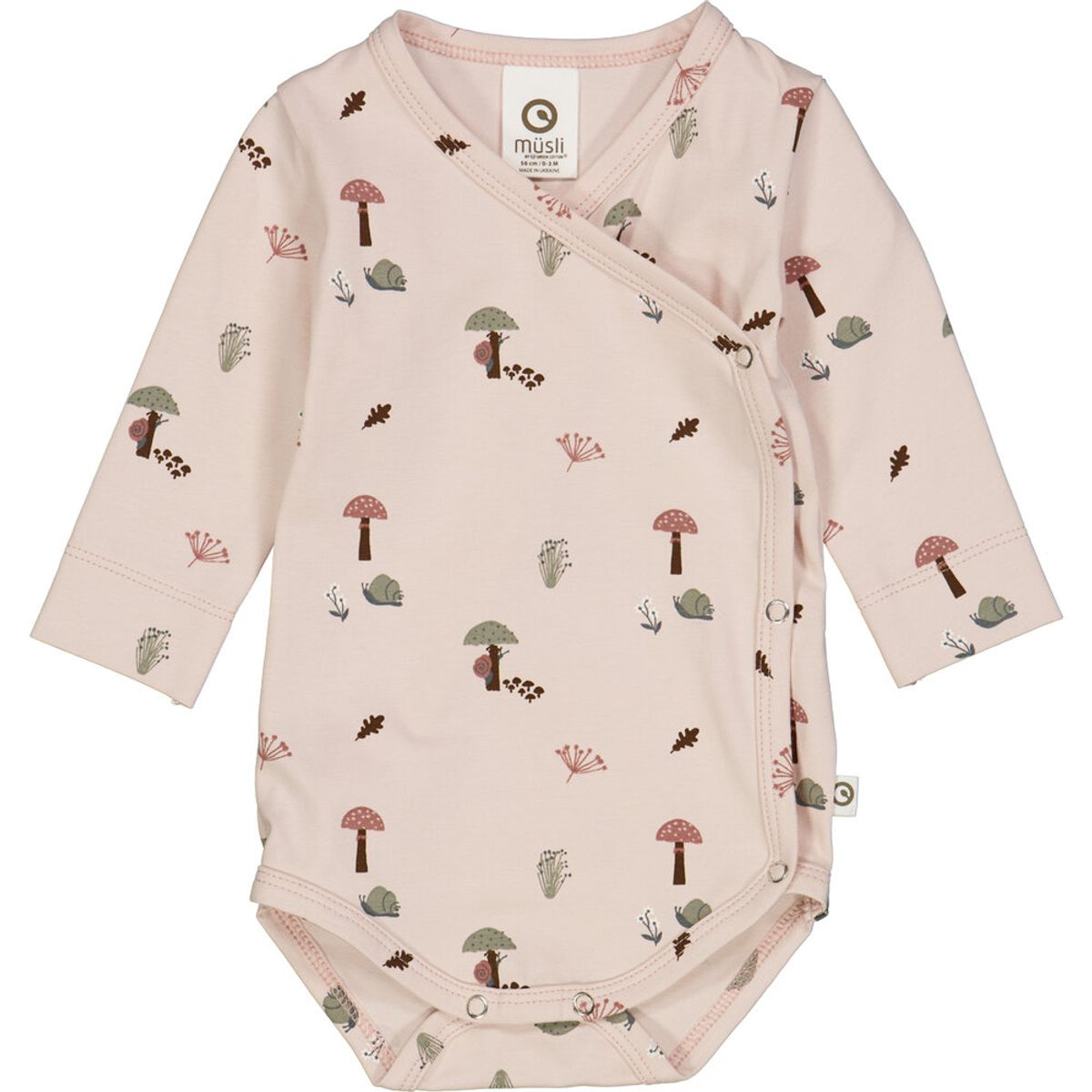 Mini me body med kryds-lukning - Nightingale/ Bark/ Poetry green - 56