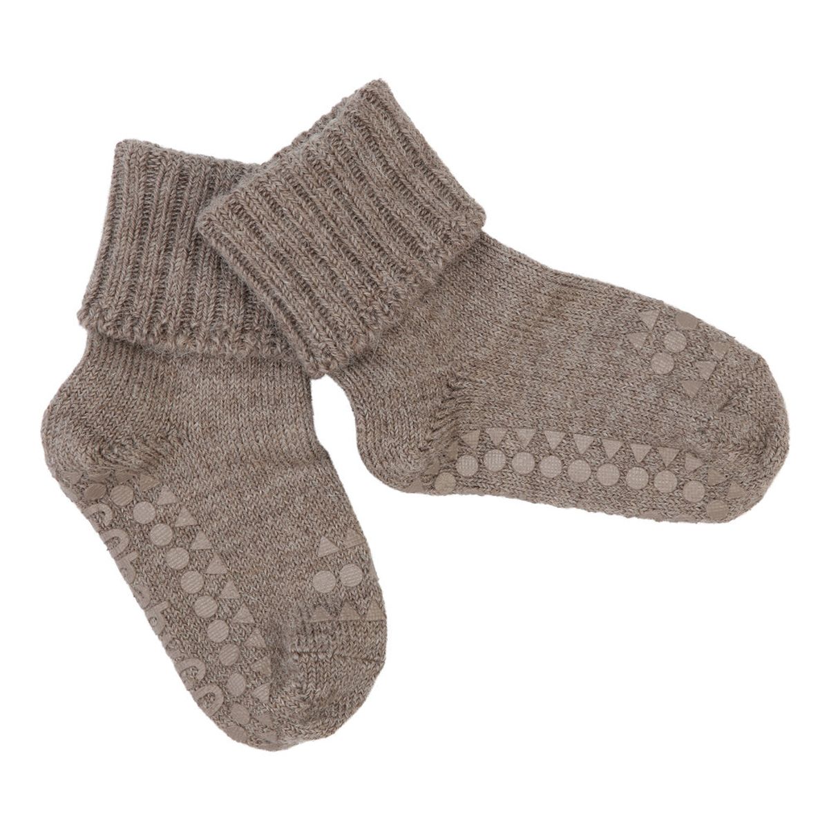 Skridsikre Strømper Alpaca Uld - WALNUT - 1-2 ÅR