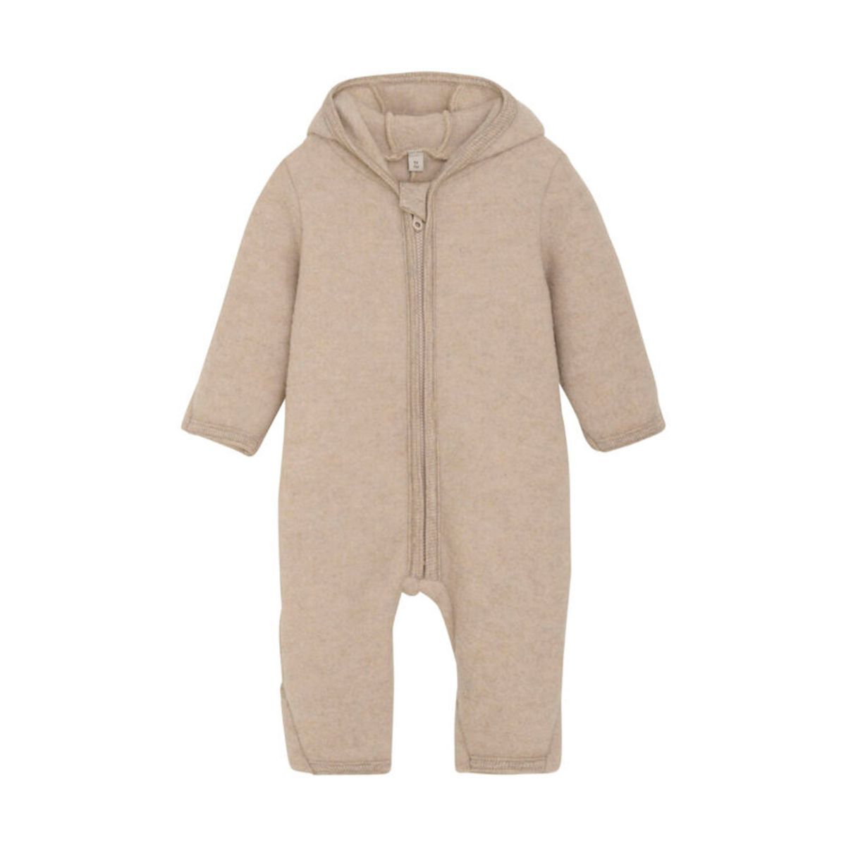 Køredragt m. ører Uld Fleece - Camel Melange - 56