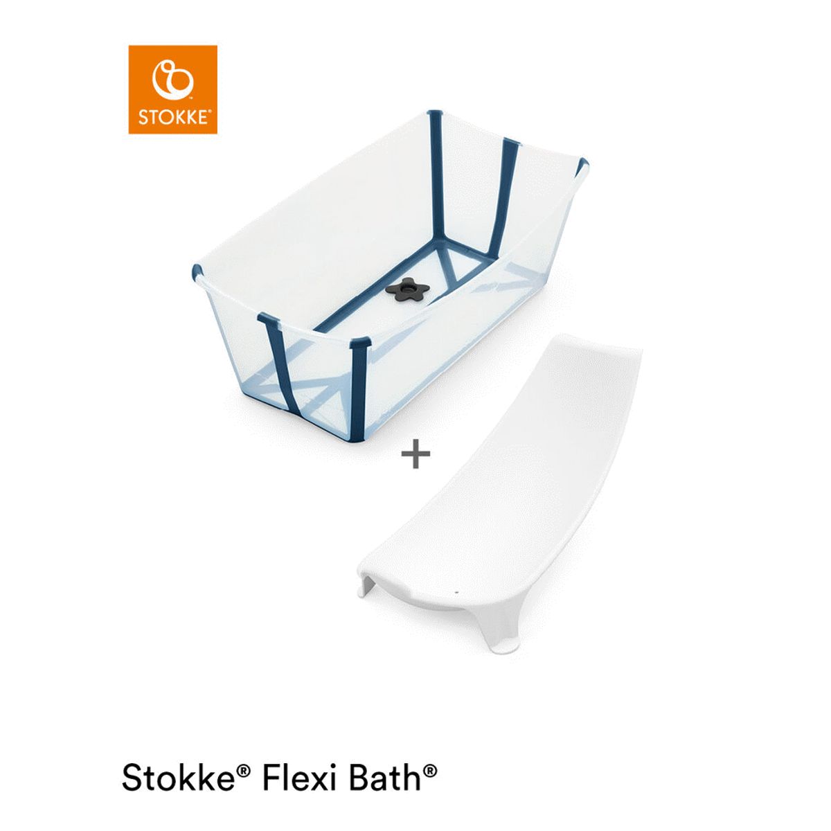 Flexibath inkl. newborn support - trans. blå