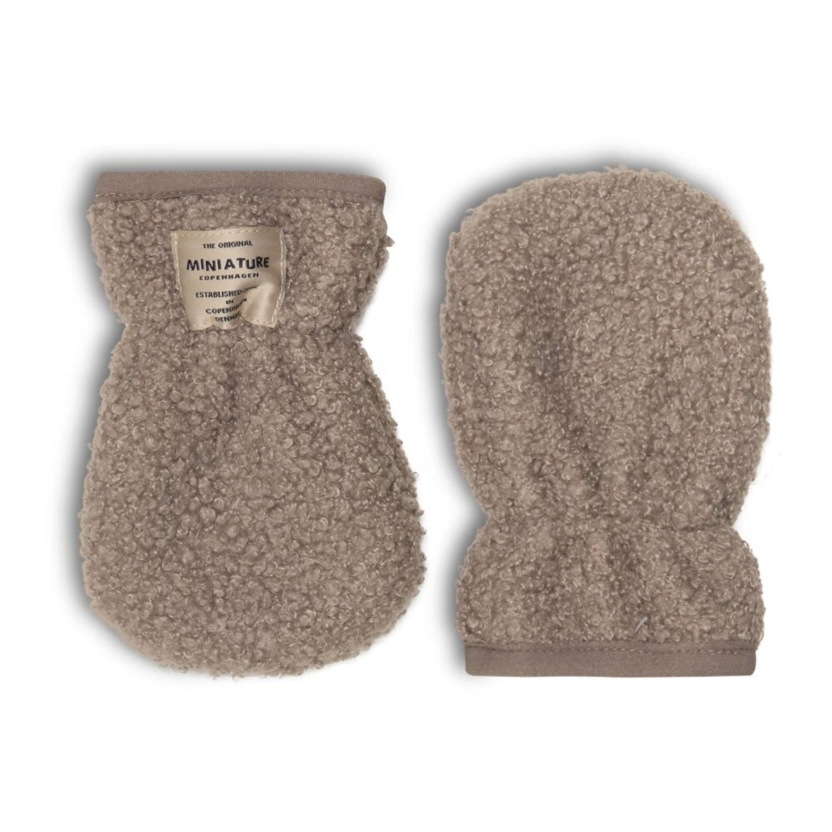 WOLMER teddyfleece vanter - Grey brown - 6-12 MDR