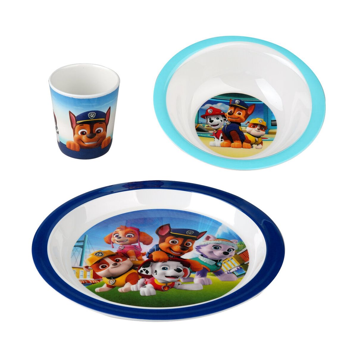 Paw Patrol 3 pcs set - Blue - 100% melamin