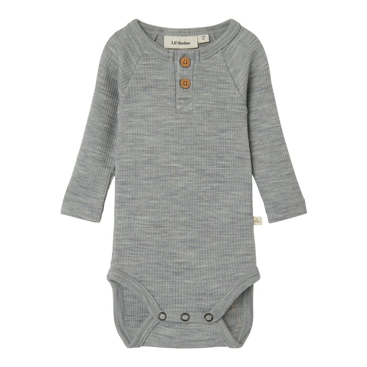 Nava langærmet uld body - GREY MEL - 68