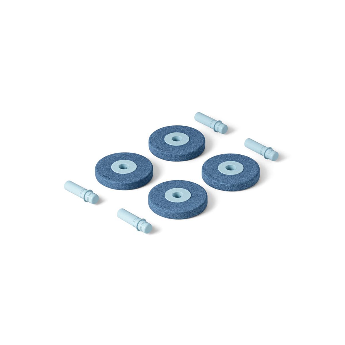 4 x Foam wheels Deep Blue / Sky Blue