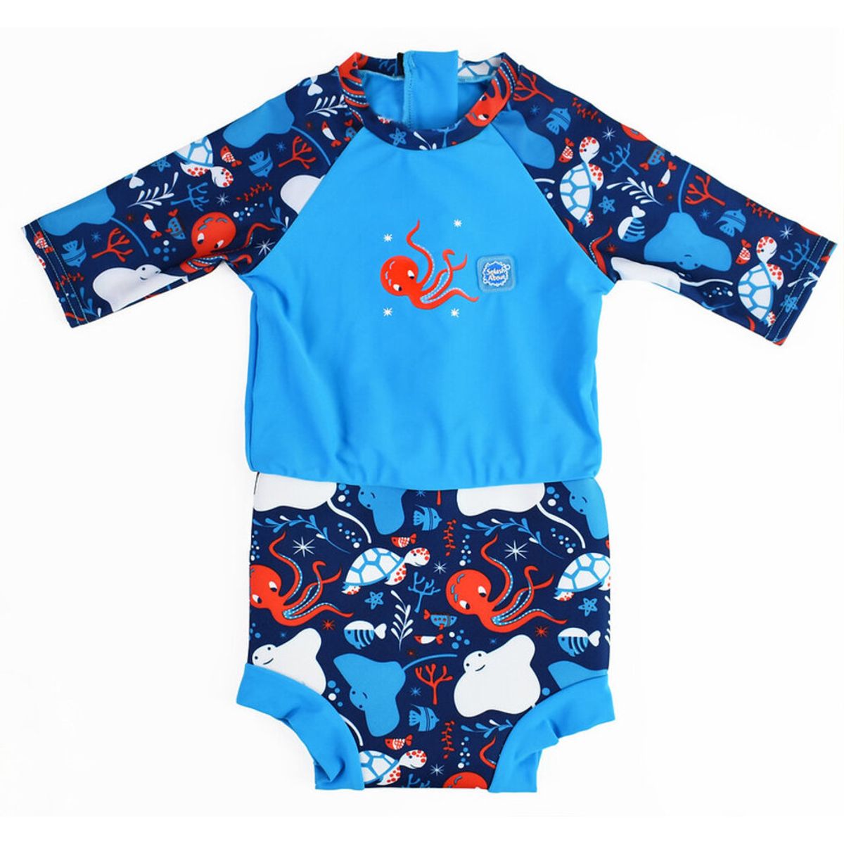 Happy nappy sunsuit - Under the Sea Blue - 6-14 MDR.