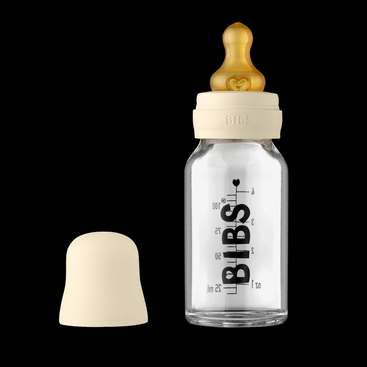 Baby Bottle Glass 110ml. - ivory